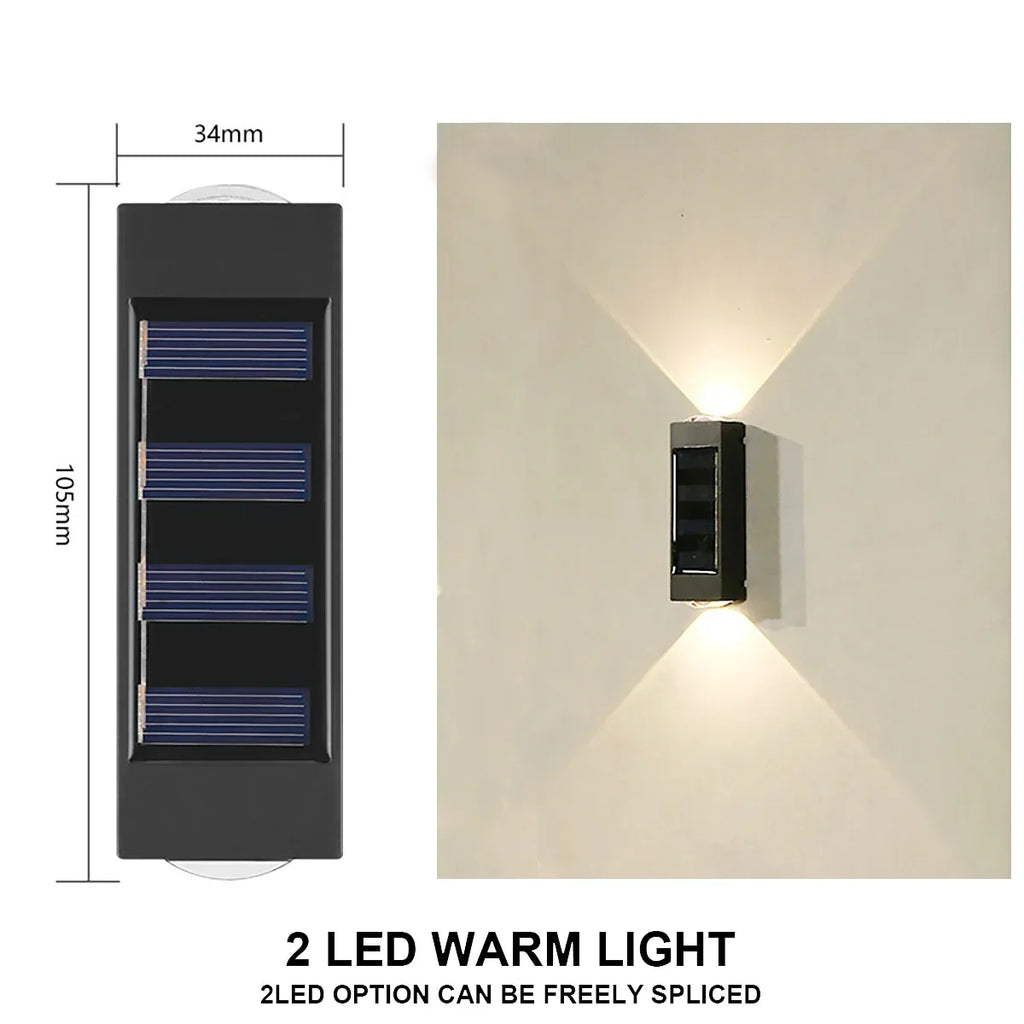 Solar Wall Lamp Outdoor Waterproof Solar Powered Light up and down Illuminate Home Garden Yard Decoration outside Sunlights
