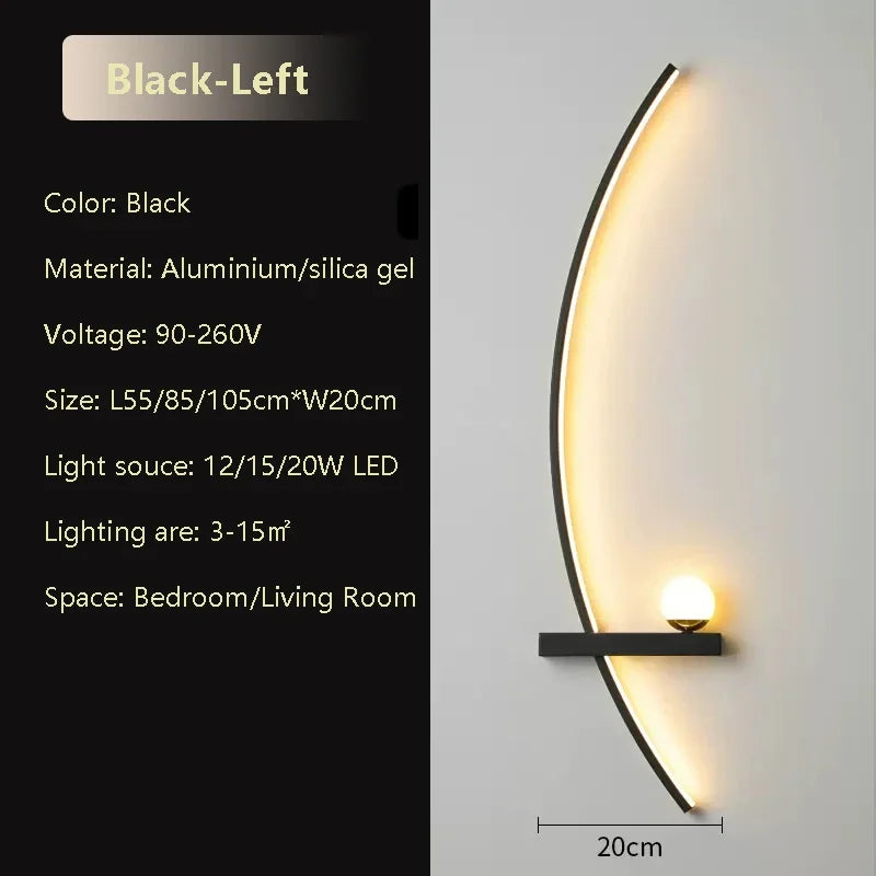 LED Wall Lamp 55/105CM Smart Remote Control Left Right Lighting Wall Sconces Bedroom Bedside Living Room Home Led Lights Lustre