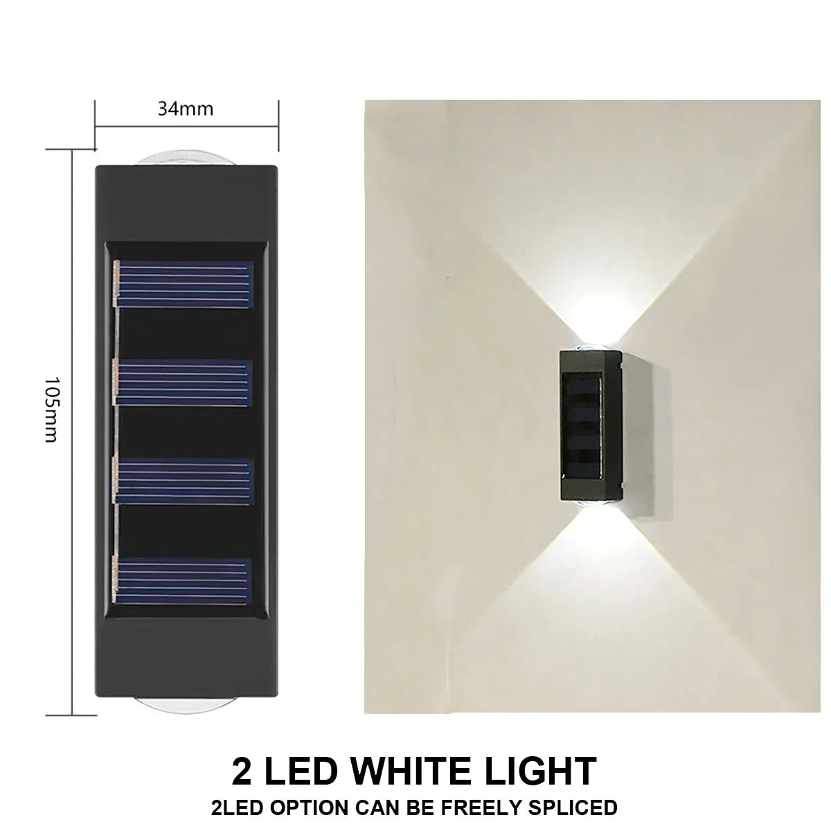 Solar Wall Lamp Outdoor Waterproof Solar Powered Light up and down Illuminate Home Garden Yard Decoration outside Sunlights