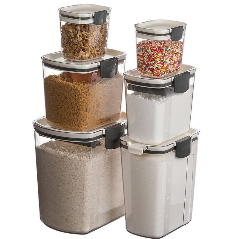 Progressive Prokeeper 6-Piece Baker'S Storage Set Container Kitchen - Versatile Storage Solution for Home Cooking Jar Lid