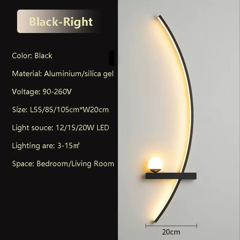LED Wall Lamp 55/105CM Smart Remote Control Left Right Lighting Wall Sconces Bedroom Bedside Living Room Home Led Lights Lustre